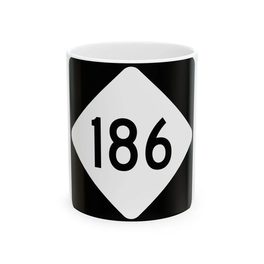 NC 186 (North Carolina) (Road Sign) White Coffee Mug 11oz - Go Mug Yourself