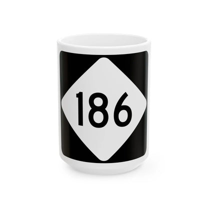 NC 186 (North Carolina) (Road Sign) White Coffee Mug 15oz - Go Mug Yourself