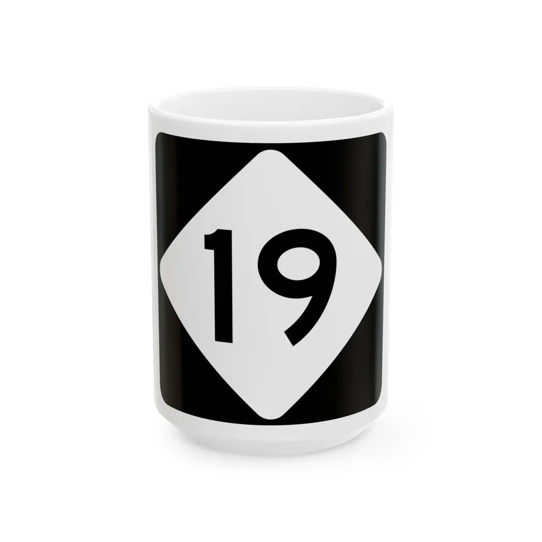 NC 19 (North Carolina) (Road Sign) White Coffee Mug 15oz - Go Mug Yourself