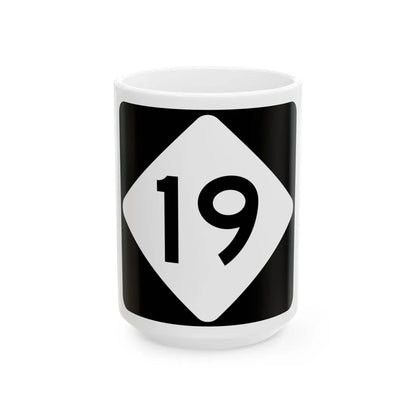 NC 19 (North Carolina) (Road Sign) White Coffee Mug 15oz - Go Mug Yourself