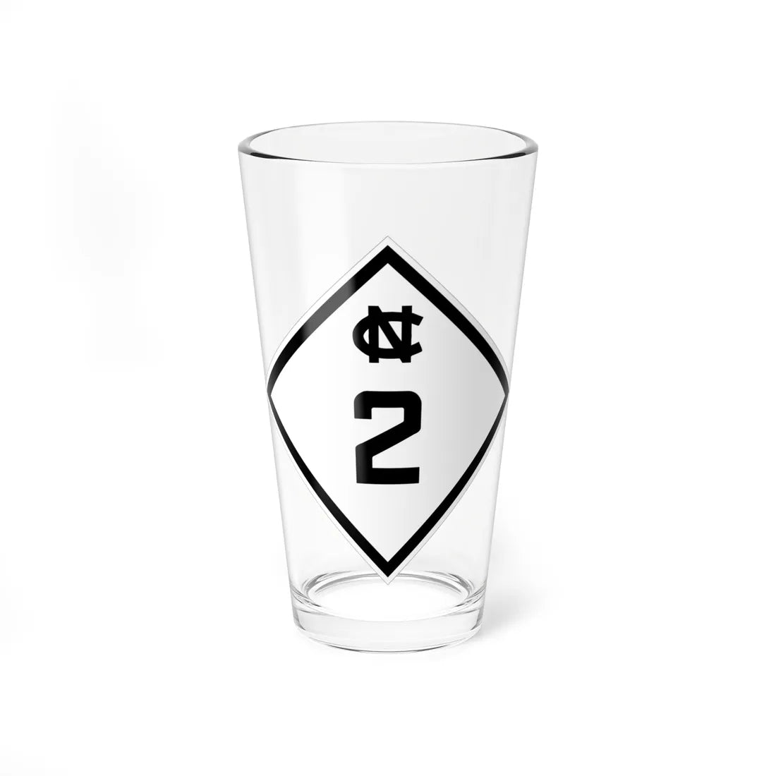NC 2 1945 (North Carolina) (Road Sign) Pint Glass 16oz 16oz - Go Mug Yourself