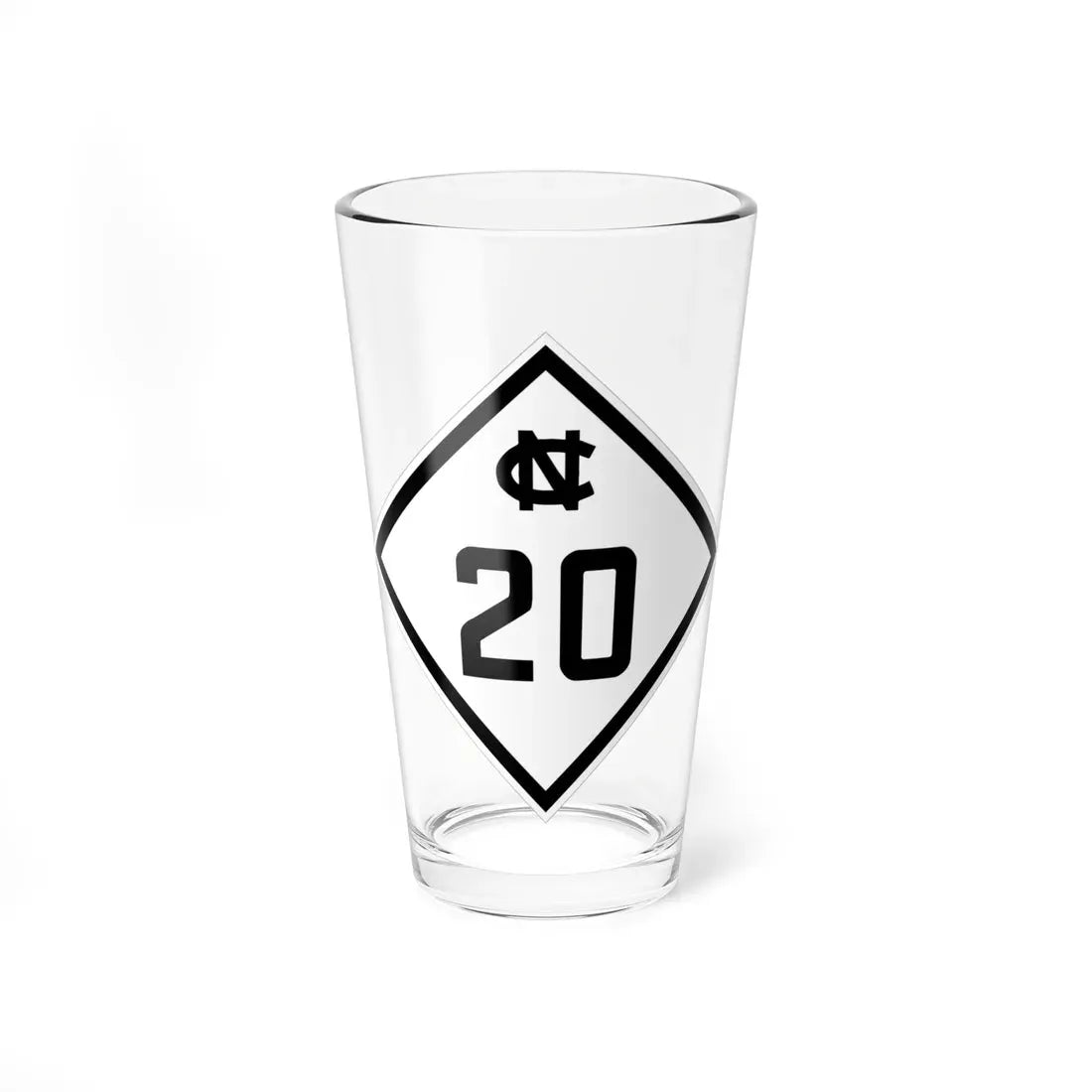 NC 20 1945 (North Carolina) (Road Sign) Pint Glass 16oz 16oz - Go Mug Yourself