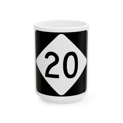 NC 20 (North Carolina) (Road Sign) White Coffee Mug 15oz - Go Mug Yourself