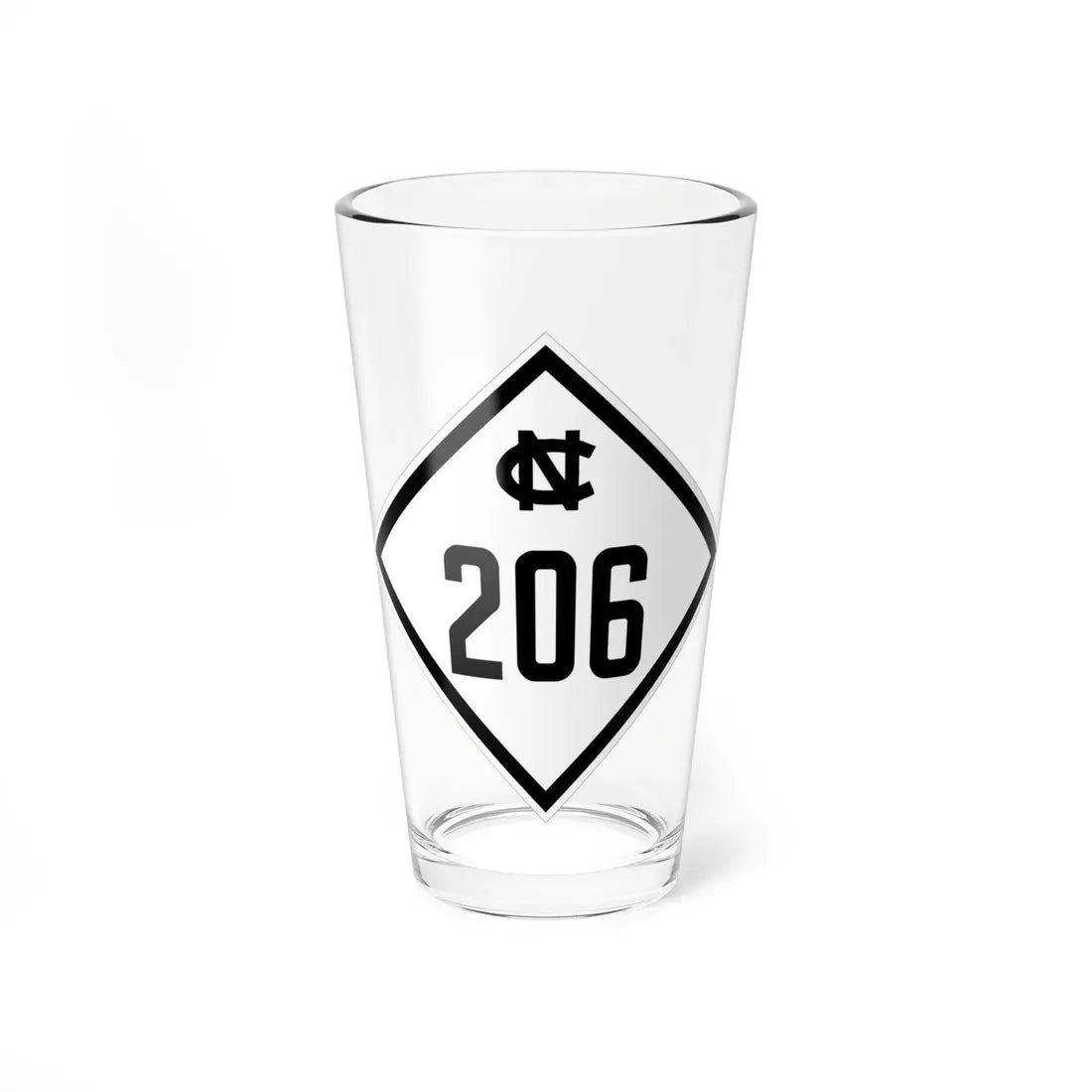 NC 206 1945 (North Carolina) (Road Sign) Pint Glass 16oz 16oz - Go Mug Yourself