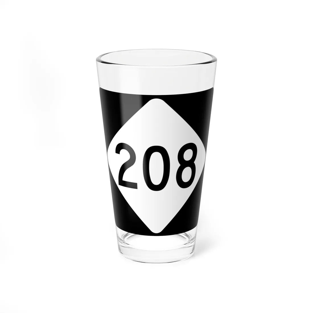 NC 208 (North Carolina) (Road Sign) Pint Glass 16oz 16oz - Go Mug Yourself