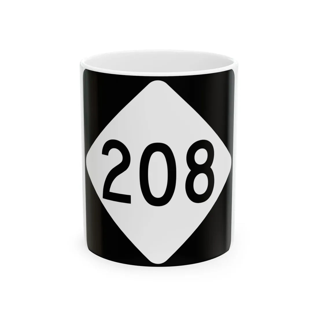 NC 208 (North Carolina) (Road Sign) White Coffee Mug 11oz - Go Mug Yourself