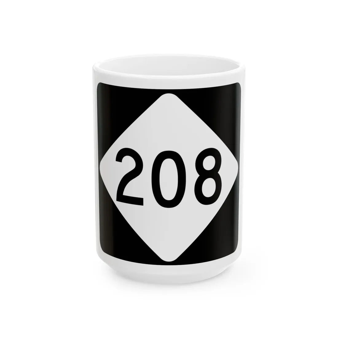 NC 208 (North Carolina) (Road Sign) White Coffee Mug 15oz - Go Mug Yourself