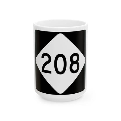 NC 208 (North Carolina) (Road Sign) White Coffee Mug 15oz - Go Mug Yourself
