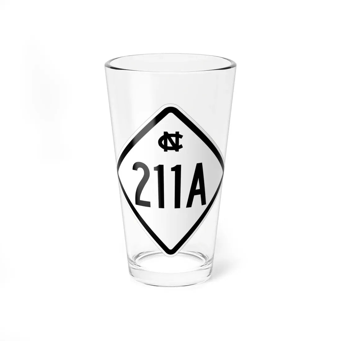 NC 211A 1957 (North Carolina) (Road Sign) Pint Glass 16oz 16oz - Go Mug Yourself