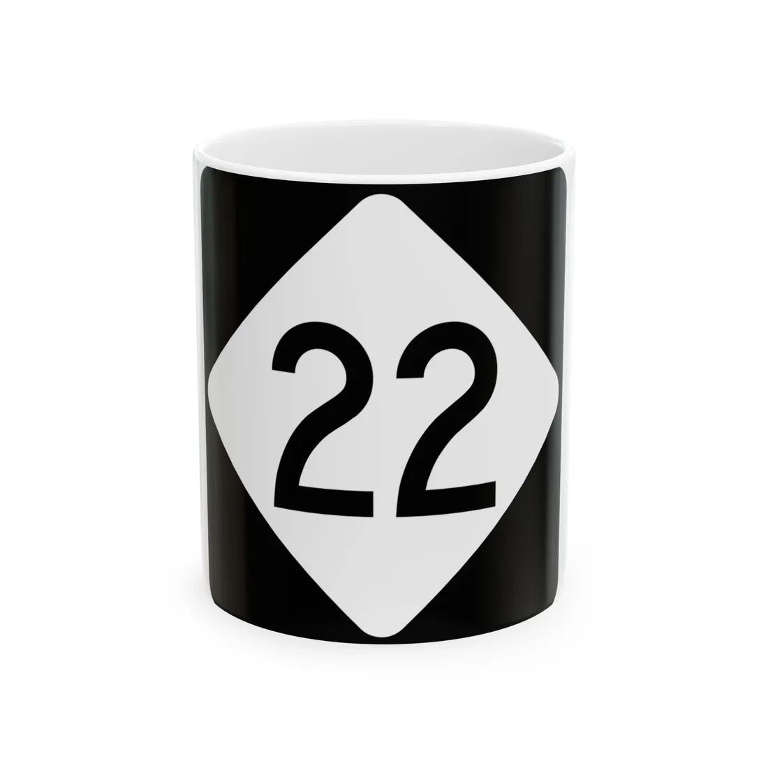 NC 22 (North Carolina) (Road Sign) White Coffee Mug 11oz - Go Mug Yourself