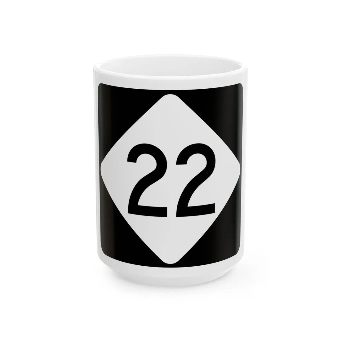 NC 22 (North Carolina) (Road Sign) White Coffee Mug 15oz - Go Mug Yourself