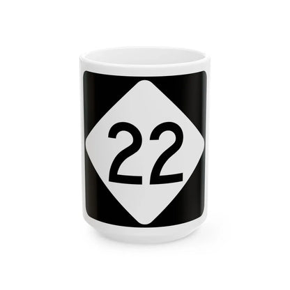 NC 22 (North Carolina) (Road Sign) White Coffee Mug 15oz - Go Mug Yourself
