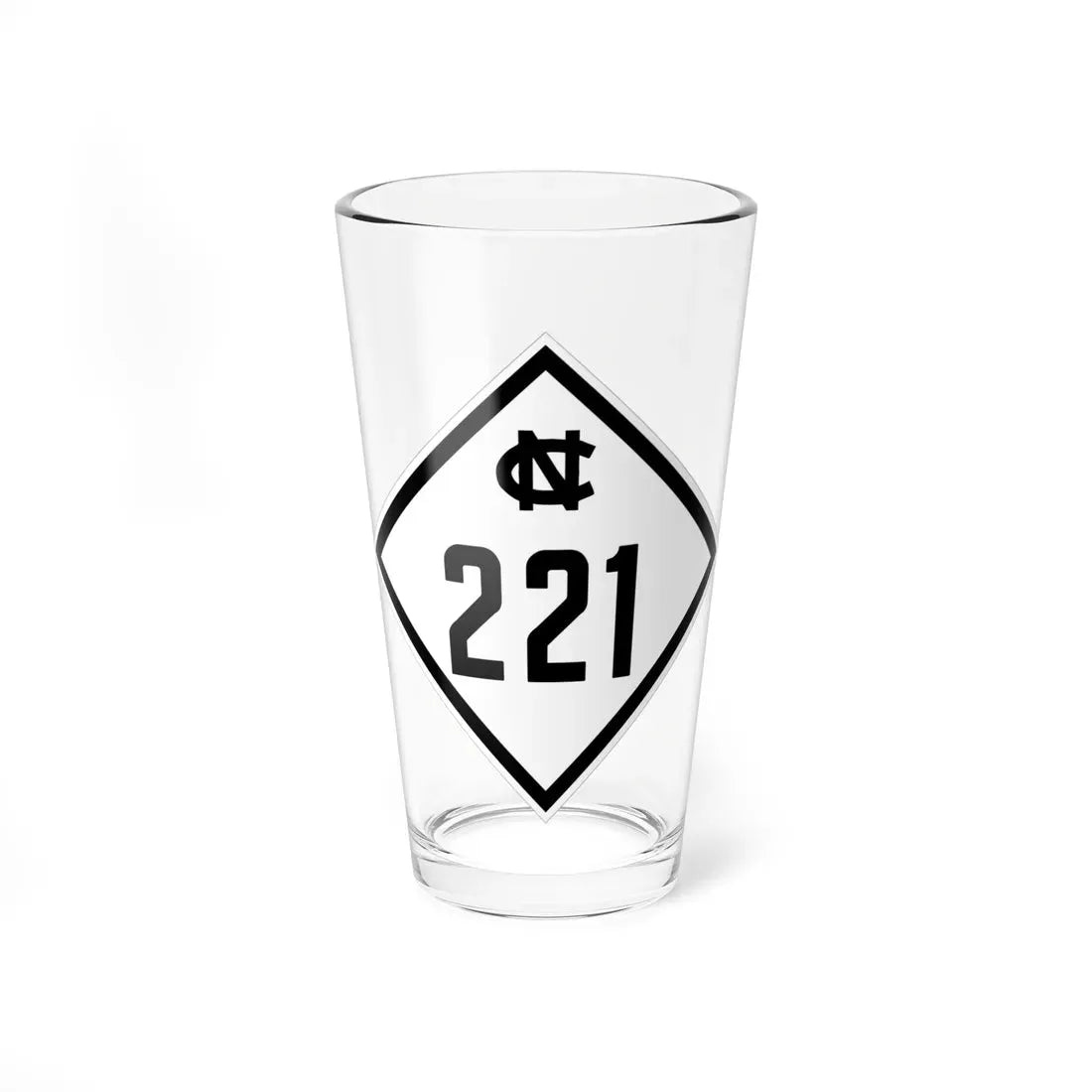 NC 221 1945 (North Carolina) (Road Sign) Pint Glass 16oz 16oz - Go Mug Yourself
