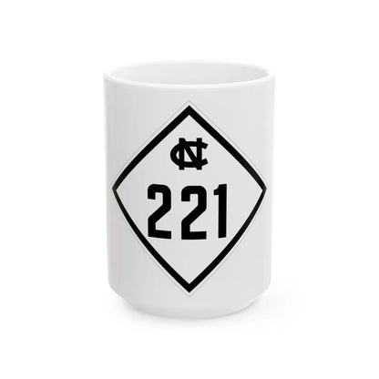 NC 221 1945 (North Carolina) (Road Sign) White Coffee Mug 15oz - Go Mug Yourself