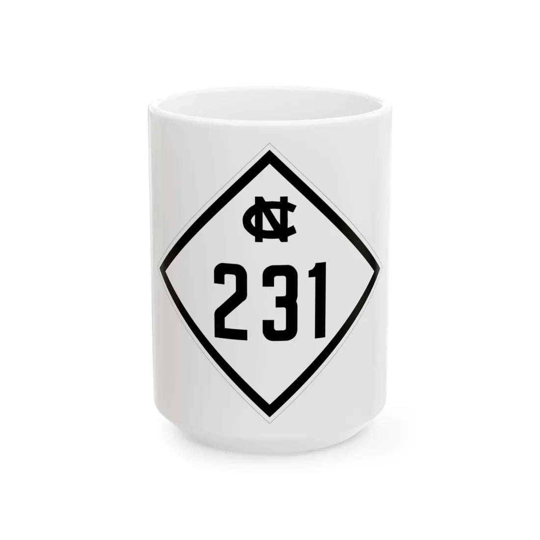 NC 231 1945 (North Carolina) (Road Sign) White Coffee Mug 15oz - Go Mug Yourself