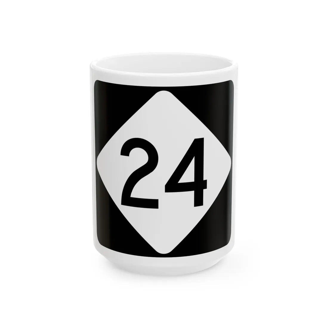 NC 24 (North Carolina) (Road Sign) White Coffee Mug 15oz - Go Mug Yourself