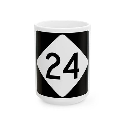 NC 24 (North Carolina) (Road Sign) White Coffee Mug 15oz - Go Mug Yourself