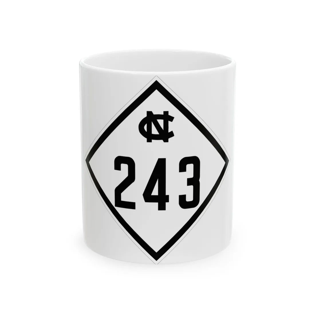 NC 243 1945 (North Carolina) (Road Sign) White Coffee Mug 11oz - Go Mug Yourself