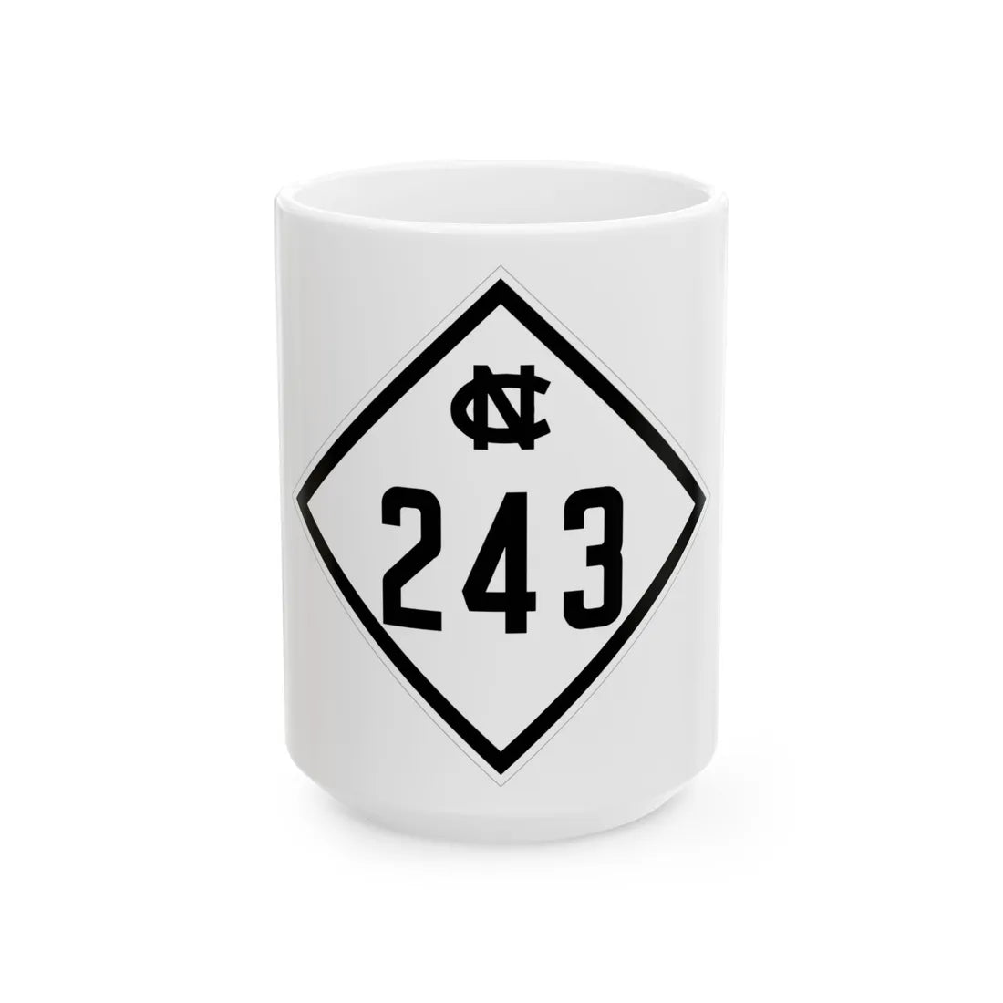 NC 243 1945 (North Carolina) (Road Sign) White Coffee Mug 15oz - Go Mug Yourself