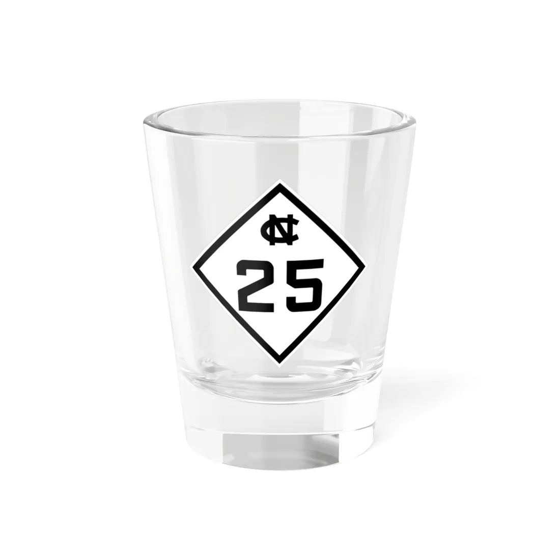 NC 25 1945 (North Carolina) (Road Sign) Shot Glass 1.5oz 1.5oz - Go Mug Yourself