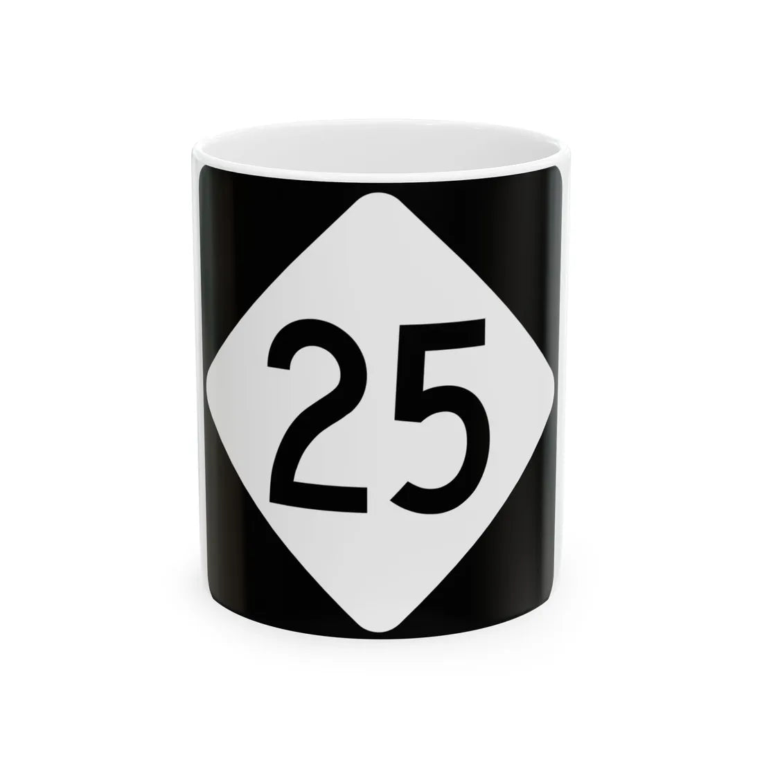 NC 25 (North Carolina) (Road Sign) White Coffee Mug 11oz - Go Mug Yourself