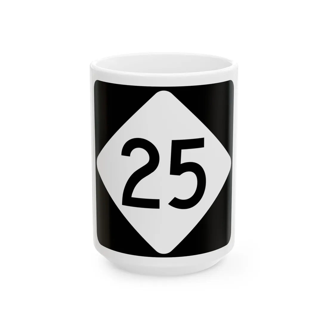 NC 25 (North Carolina) (Road Sign) White Coffee Mug 15oz - Go Mug Yourself