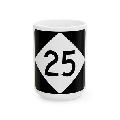 NC 25 (North Carolina) (Road Sign) White Coffee Mug 15oz - Go Mug Yourself