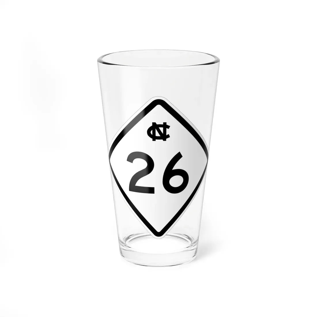 NC 26 1957 (North Carolina) (Road Sign) Pint Glass 16oz 16oz - Go Mug Yourself