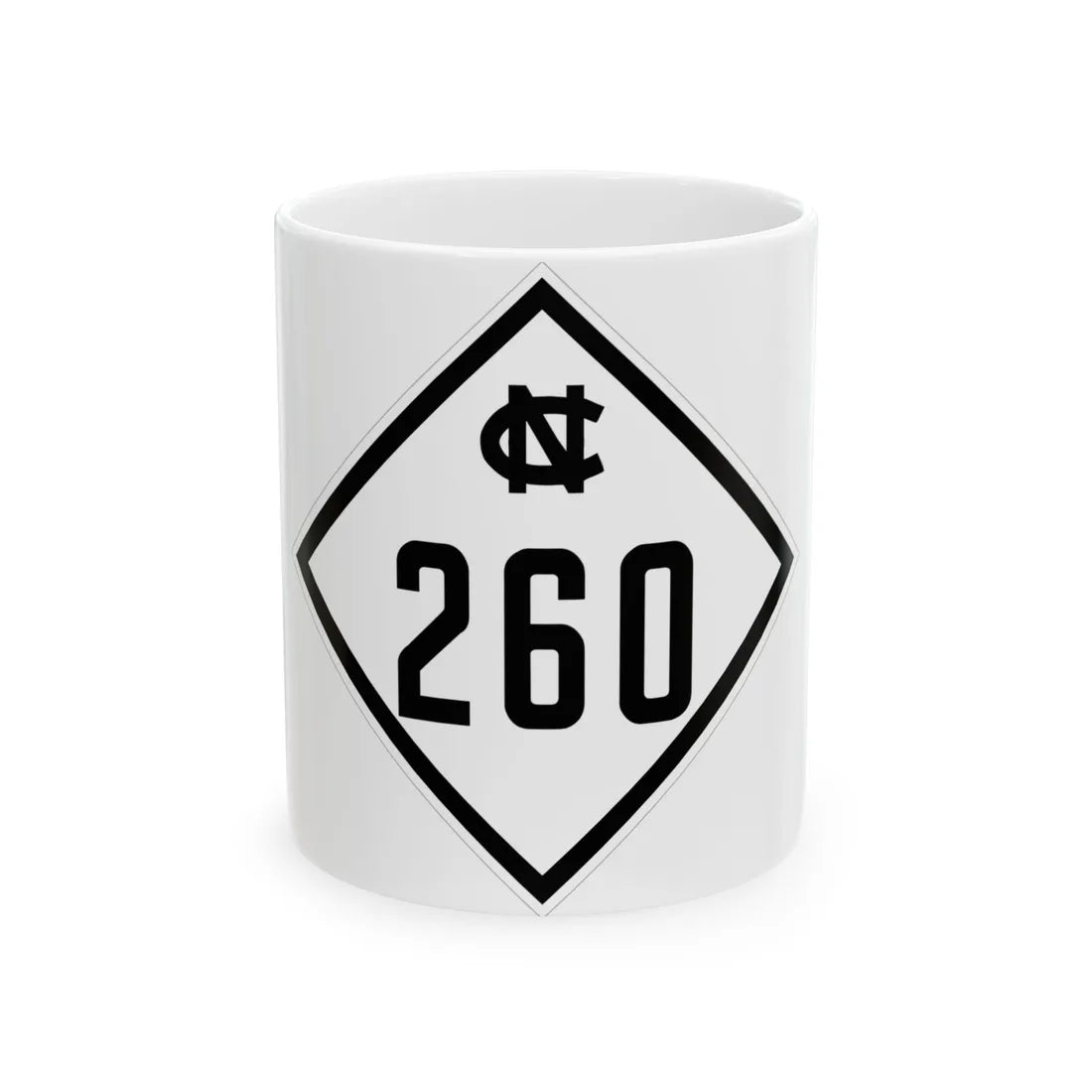NC 260 1945 (North Carolina) (Road Sign) White Coffee Mug 11oz - Go Mug Yourself