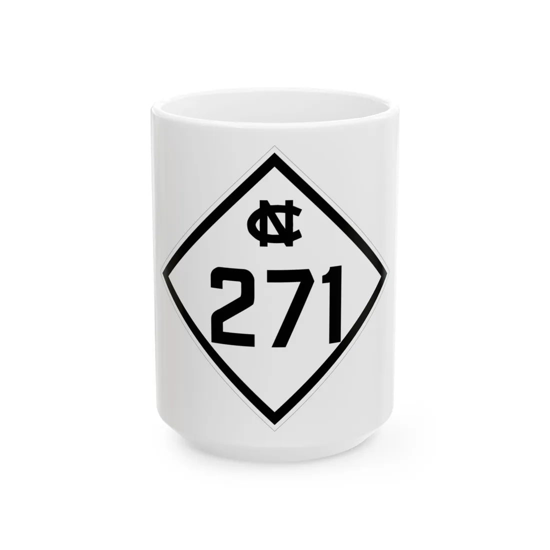 NC 271 1945 (North Carolina) (Road Sign) White Coffee Mug 15oz - Go Mug Yourself