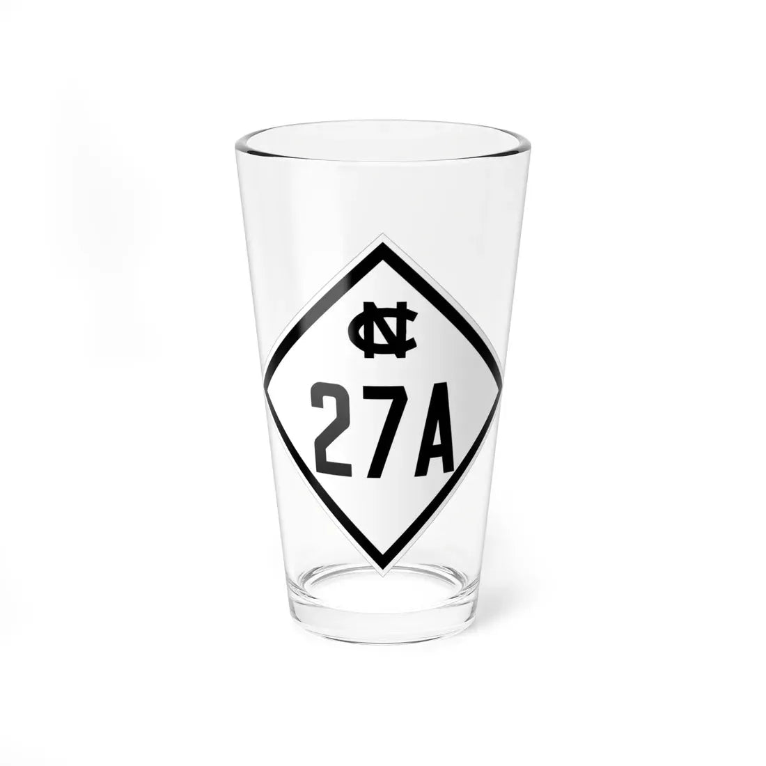 NC 27A 1945 (North Carolina) (Road Sign) Pint Glass 16oz 16oz - Go Mug Yourself
