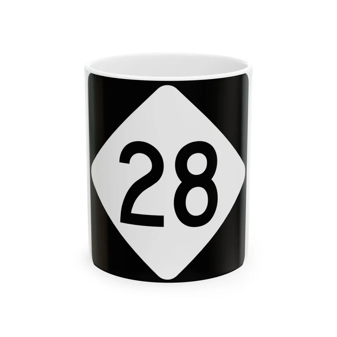 NC 28 (North Carolina) (Road Sign) White Coffee Mug 11oz - Go Mug Yourself