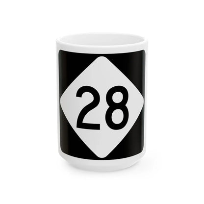 NC 28 (North Carolina) (Road Sign) White Coffee Mug 15oz - Go Mug Yourself
