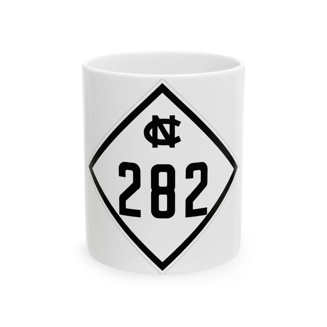 NC 282 1945 (North Carolina) (Road Sign) White Coffee Mug 11oz - Go Mug Yourself