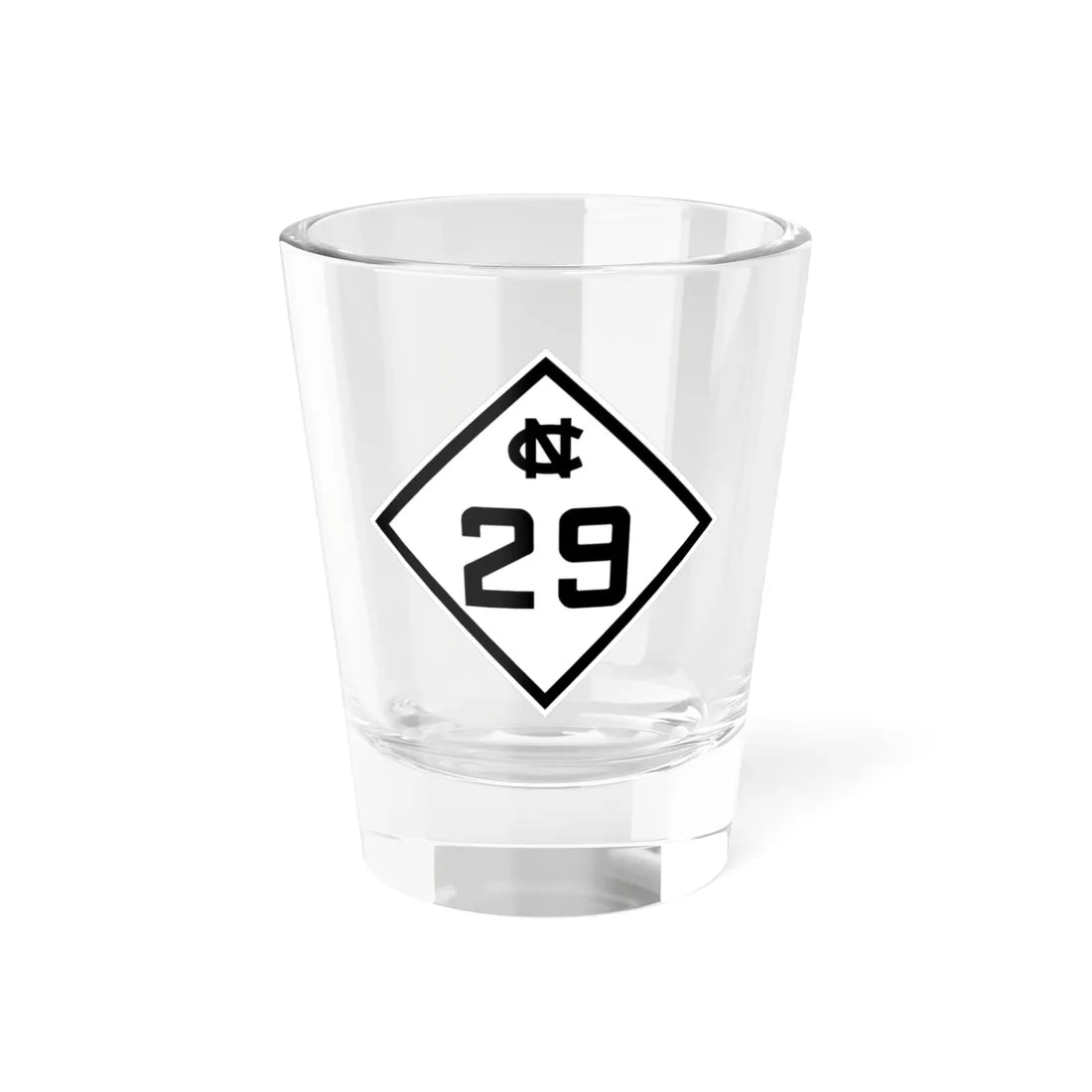 NC 29 1945 (North Carolina) (Road Sign) Shot Glass 1.5oz 1.5oz - Go Mug Yourself