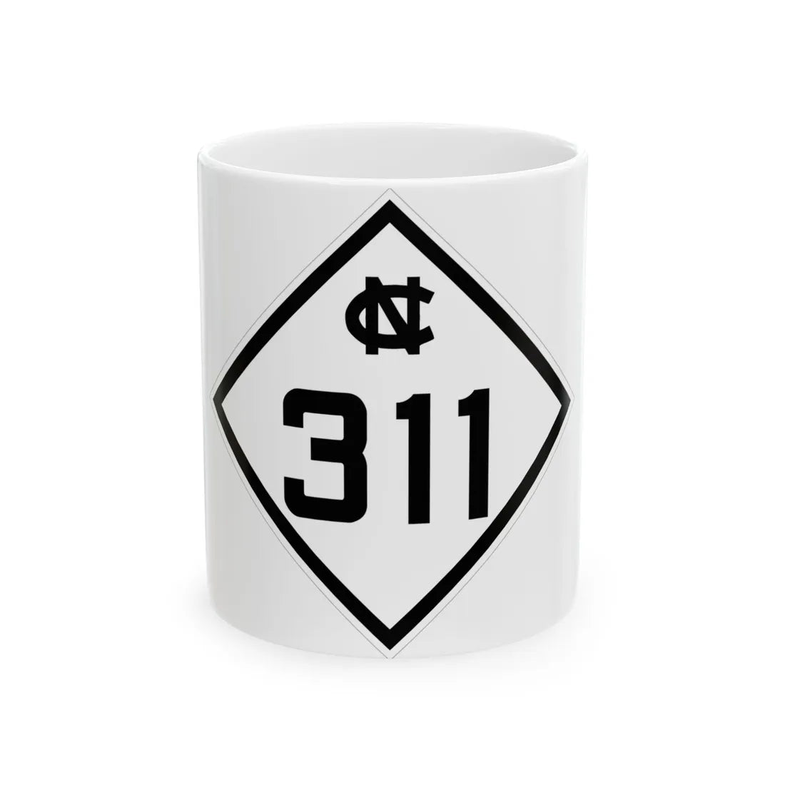 NC 311 1945 (North Carolina) (Road Sign) White Coffee Mug 11oz - Go Mug Yourself