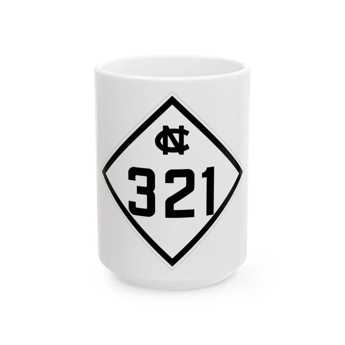 NC 321 1945 (North Carolina) (Road Sign) White Coffee Mug 15oz - Go Mug Yourself