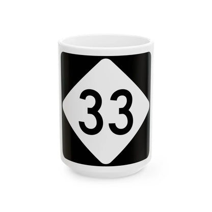 NC 33 (North Carolina) (Road Sign) White Coffee Mug 15oz - Go Mug Yourself