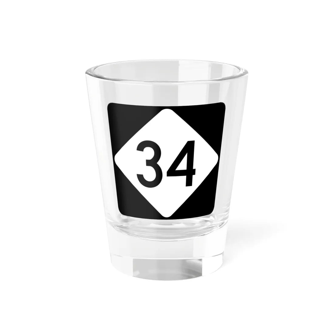 NC 34 (North Carolina) (Road Sign) Shot Glass 1.5oz 1.5oz - Go Mug Yourself