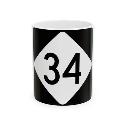 NC 34 (North Carolina) (Road Sign) White Coffee Mug 11oz - Go Mug Yourself
