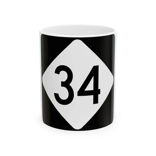 NC 34 (North Carolina) (Road Sign) White Coffee Mug 11oz - Go Mug Yourself