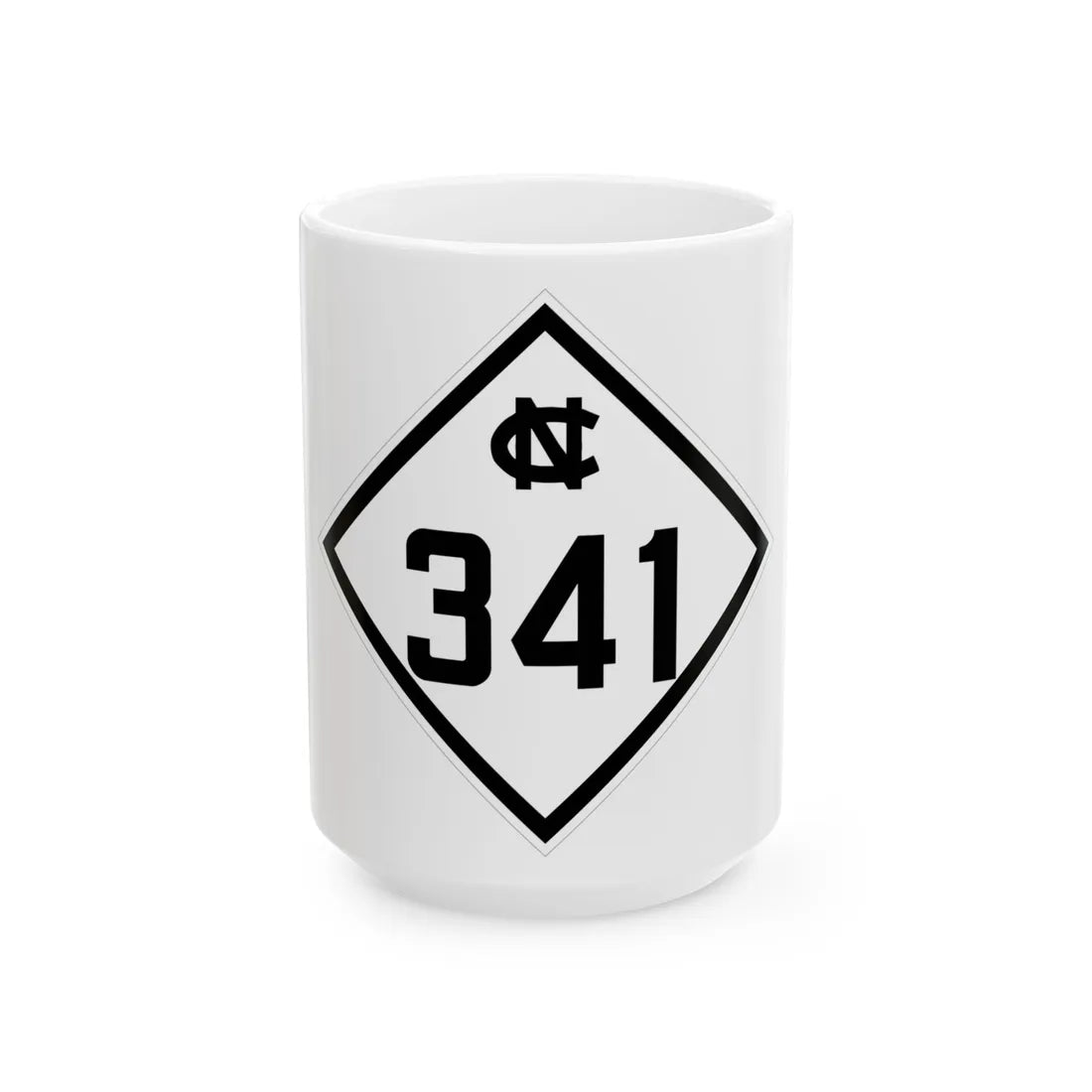 NC 341 1945 (North Carolina) (Road Sign) White Coffee Mug 15oz - Go Mug Yourself