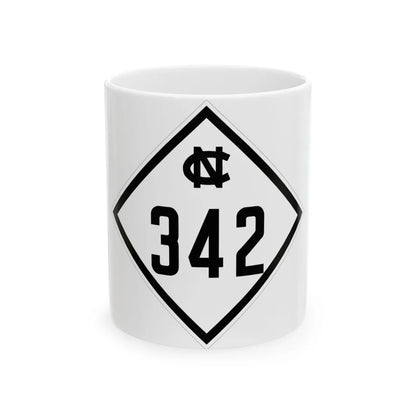 NC 342 1945 (North Carolina) (Road Sign) White Coffee Mug 11oz - Go Mug Yourself