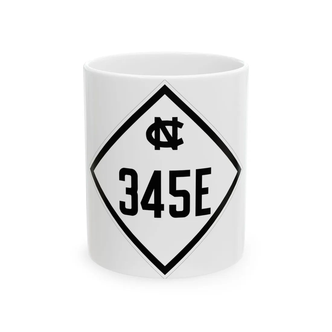 NC 345E 1945 (North Carolina) (Road Sign) White Coffee Mug 11oz - Go Mug Yourself
