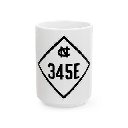 NC 345E 1945 (North Carolina) (Road Sign) White Coffee Mug 15oz - Go Mug Yourself
