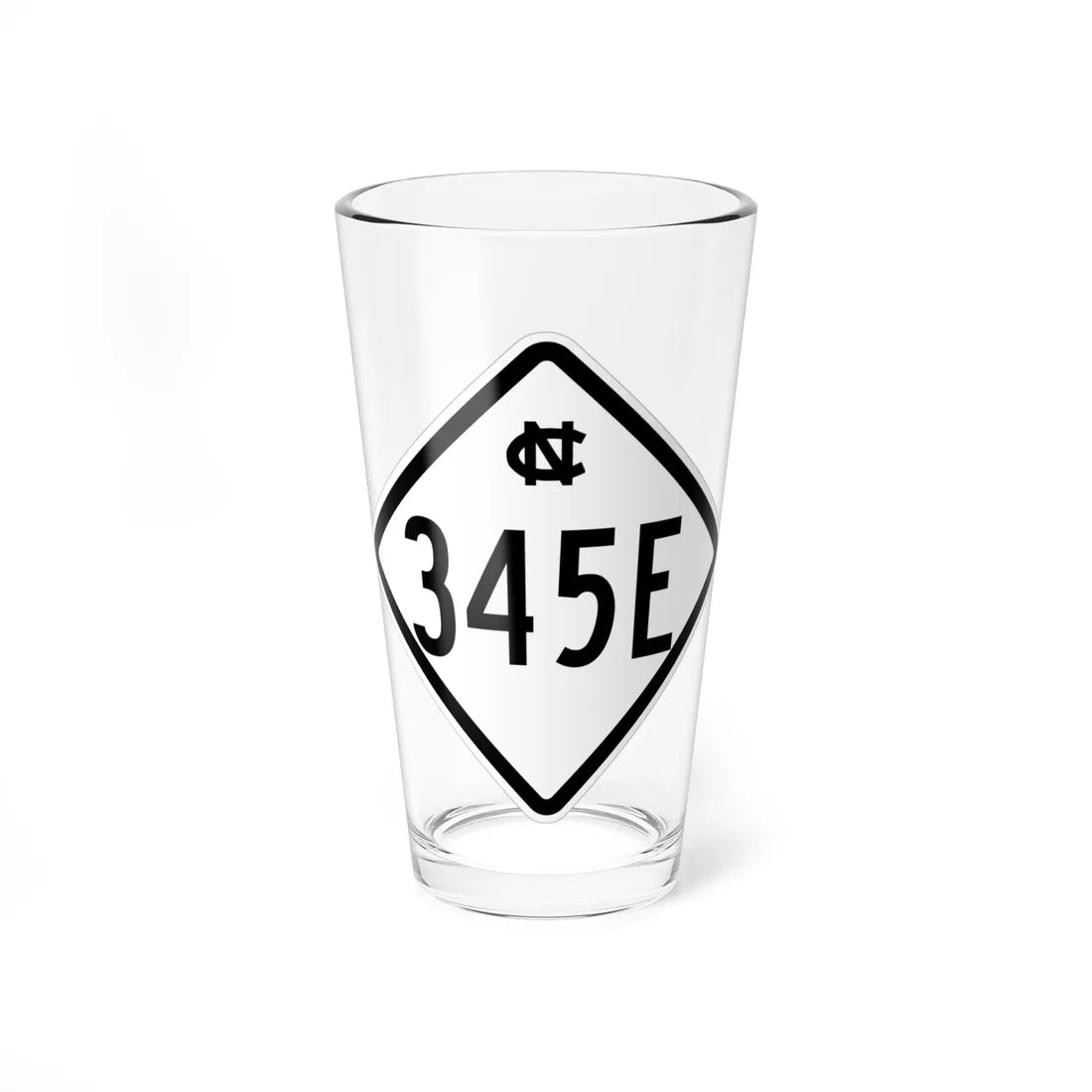 NC 345E 1957 (North Carolina) (Road Sign) Pint Glass 16oz 16oz - Go Mug Yourself