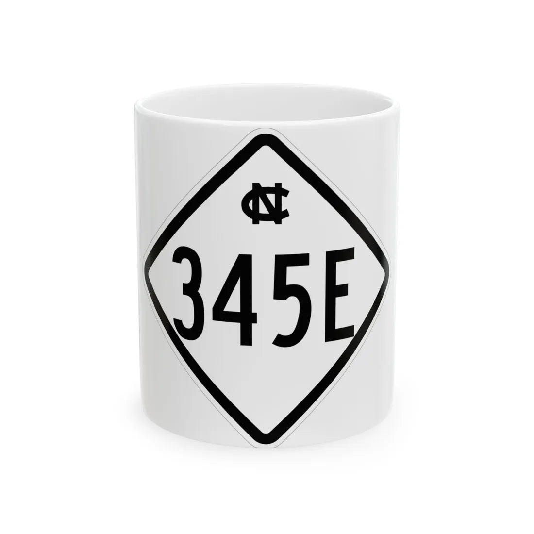 NC 345E 1957 (North Carolina) (Road Sign) White Coffee Mug 11oz - Go Mug Yourself