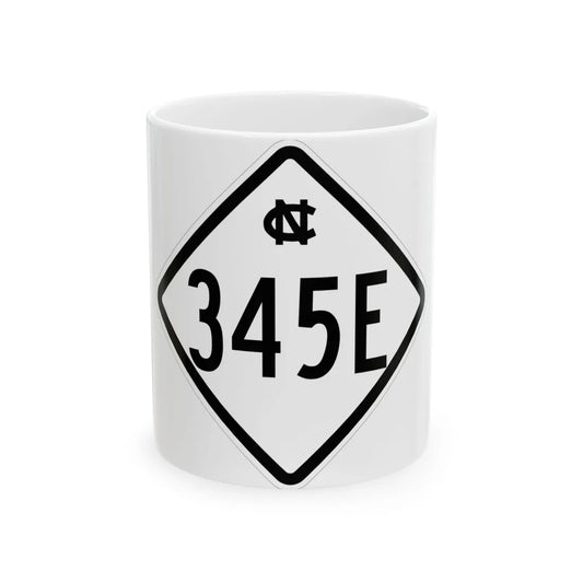 NC 345E 1957 (North Carolina) (Road Sign) White Coffee Mug 11oz - Go Mug Yourself