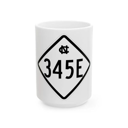 NC 345E 1957 (North Carolina) (Road Sign) White Coffee Mug 15oz - Go Mug Yourself