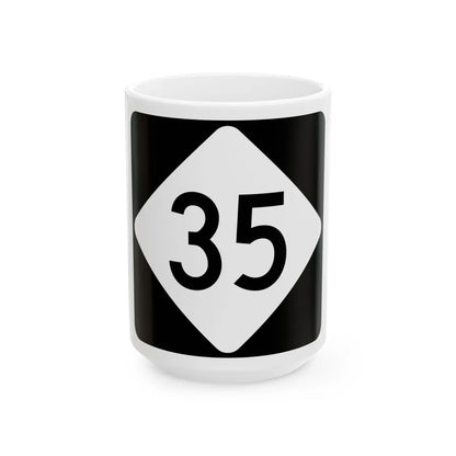 NC 35 (North Carolina) (Road Sign) White Coffee Mug 15oz - Go Mug Yourself